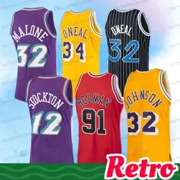 Retro Allen 3 Iverson Carter Basketball Jersey Steve 13 Nash Grant Hill  John Michael 12 Stockton Karl 32 Malone Abdul 34 Ola