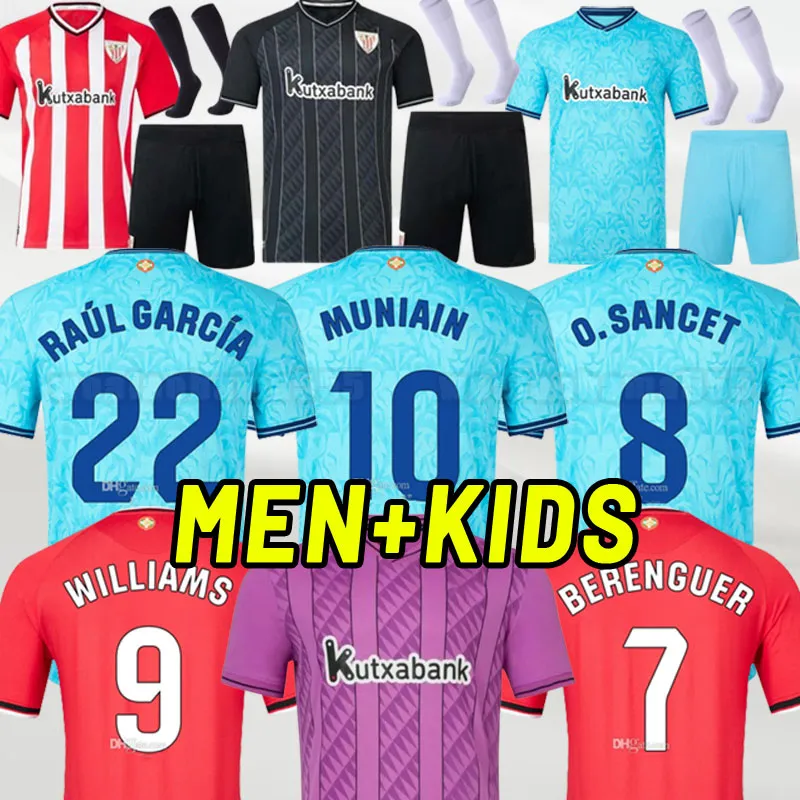 23 24 Club Soccer Jerseys Berenguer 2023 Muniain Athletic Williams Football Shirt Raul Garcia Villalibre Camiseta Sancet Tredje Unai Simon Men Kids Bilbao