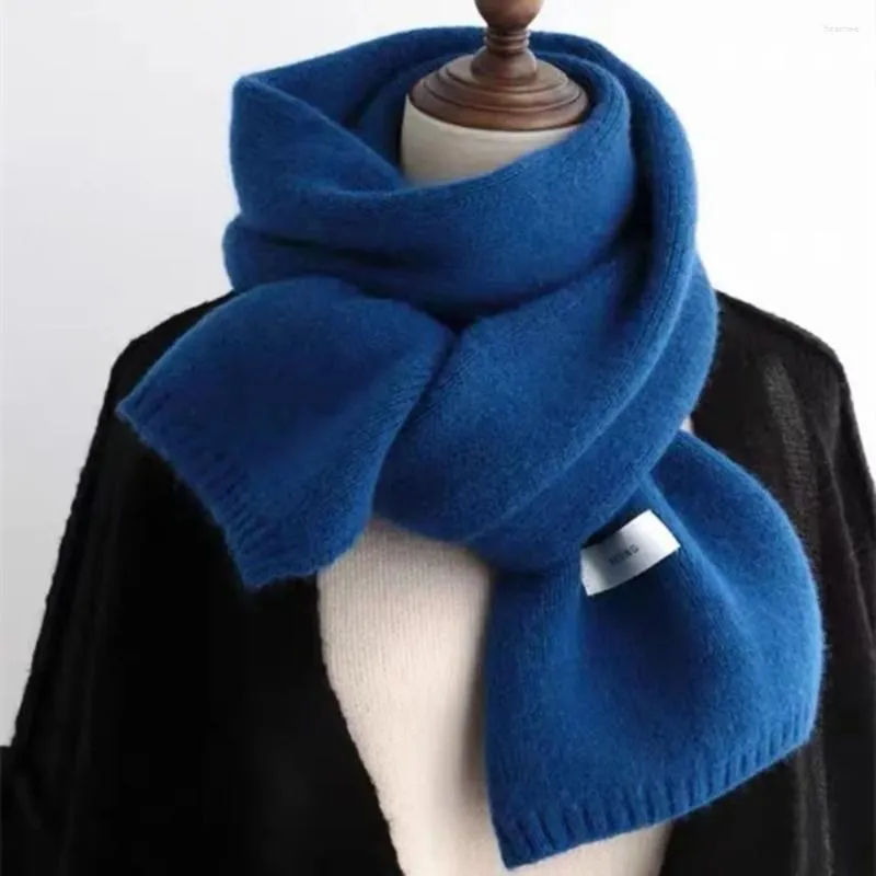 Scarves Winter Knitting Wool Scarf Snap Fastener Thermal Neck Warmer Snood Cowl Tube Fleece Ski Motorcycle Thickening Windproof