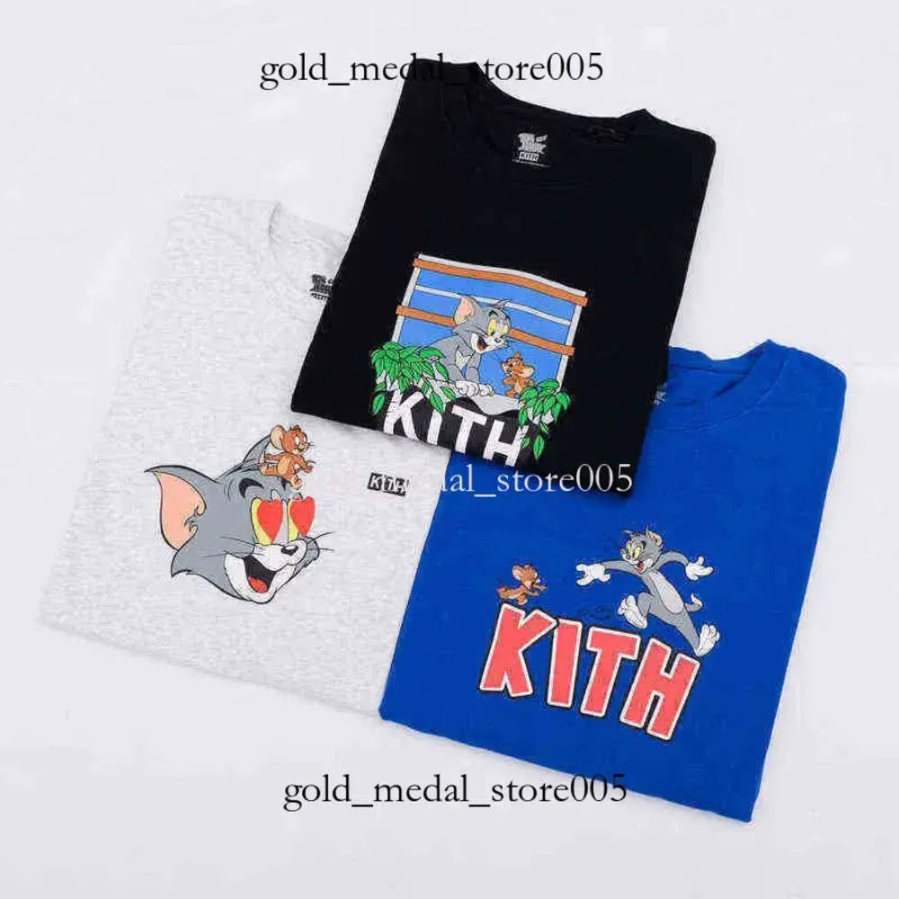 Kith T-shirt Tide High Brand Men's Tshirts Cat Mouse Printed Shortsleeved Cartoon For Men Women Tee Cotton Tshirts Brands Tshirt Fashion 461