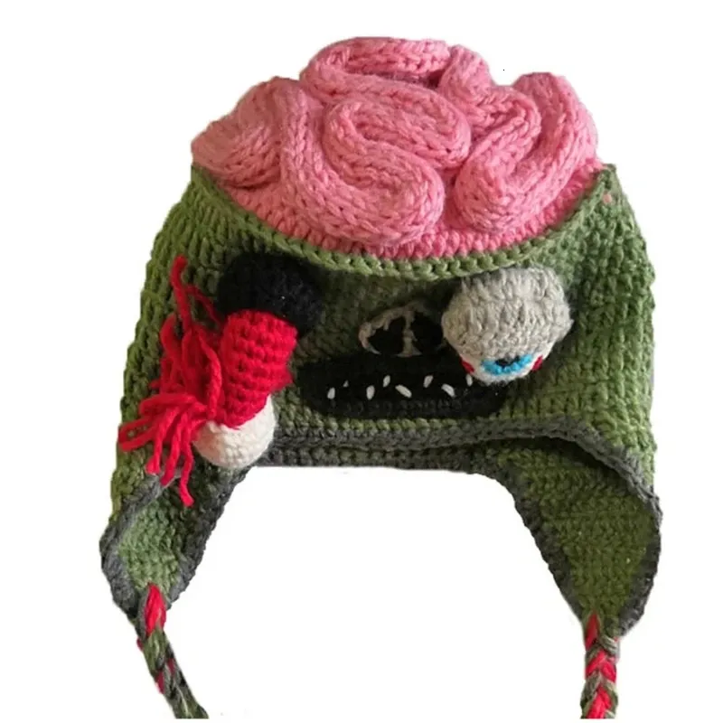 BeanieSkull Caps Zombie Eyes Kopfbedeckung Strickmützen Mütze Wollmütze Bombermütze Allgleiches winddicht für Party Halloween Kostümzubehör R7RF 231205