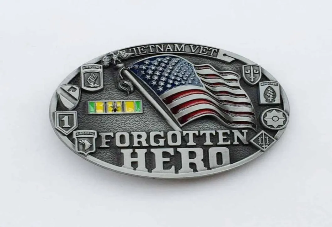 Vietnam Vet Forgotten Hero Belt Buckle Swby703 Lämplig för 4 cm wideth Snap på bältet med kontinuerlig stock1202036