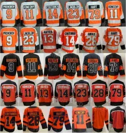 Men Reverse Retro Blank Ice Hockey 9 Ivan Provorov Jersey 14 Sean Couturier 28 Claude Giroux 79 Carter Hart 13 Kevin Hayes 11 Travis Konecny