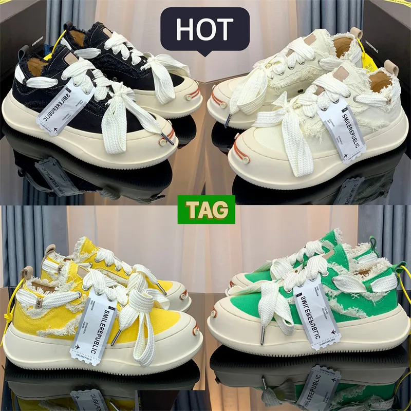 New designer shoes SR Street Chunky Sole Platform Canvas Mule Sneaker white split black yellow vintage pink green cream casual mens luxury sneakers womens trainers