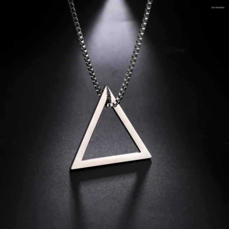 Catene punk triangolo collane con pendente per uomo ragazzo geometrico quadrato collana in acciaio inossidabile moda hip hop singoli gioielli maschili 2023