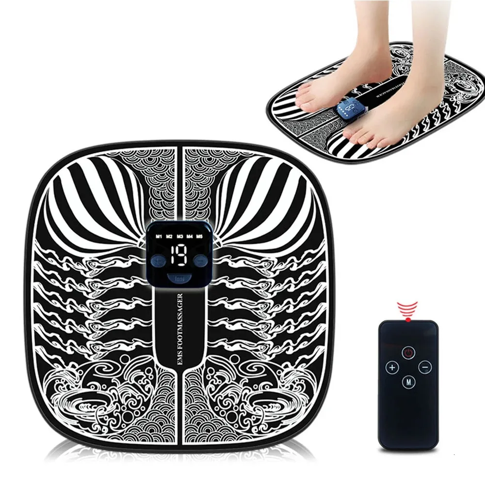 Foot Massager Remore Control Foot Massage Mat Electric Physiotherapy Muscle Stimulation Contraction Boost Blood Circulation Relieve Pain 231205