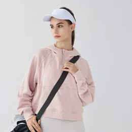 designer Sports Coat Women's Half Zipper Hoodie Sweater Loose Versatile Casual Baseball Suit Running Fitness Yoga Gym Clothes Jacket Top