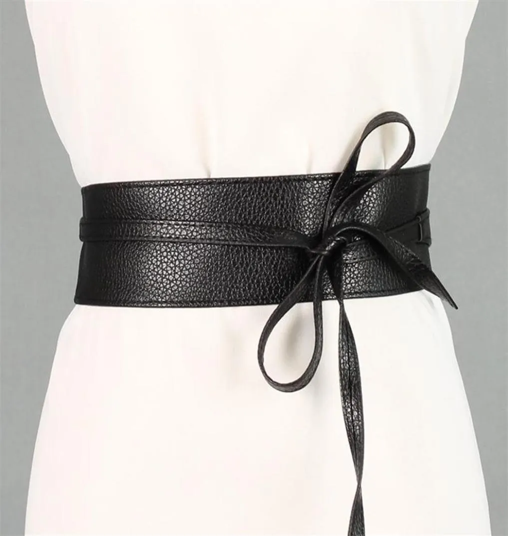 Ceintures Femmes Pu cuir noeud ceinture à lacets pour bretelles large ceinture femme robe pull taille ceinture vêtements accessoires272v7488757