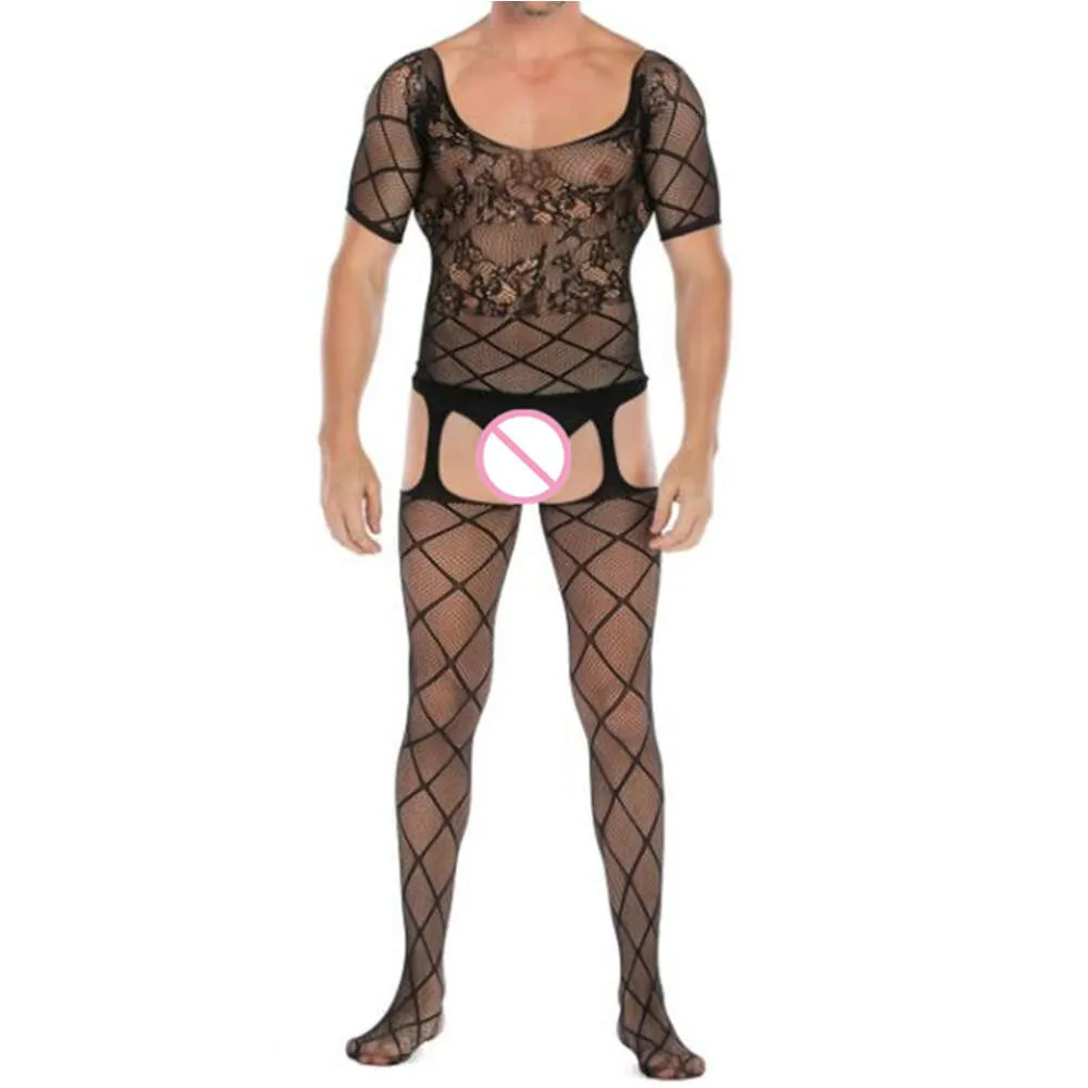 Charming Men S Gay Sexy Lingerie Bodysuit Exotic Plus Size Sleepwear Porno Nightgown Crotchless Body Stockings Male Underwear