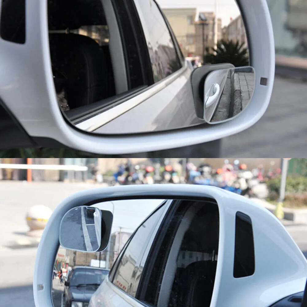 2x Adjustable Stick On Rear View Auxiliary Blind Spot Mirror Wide Angle for Car