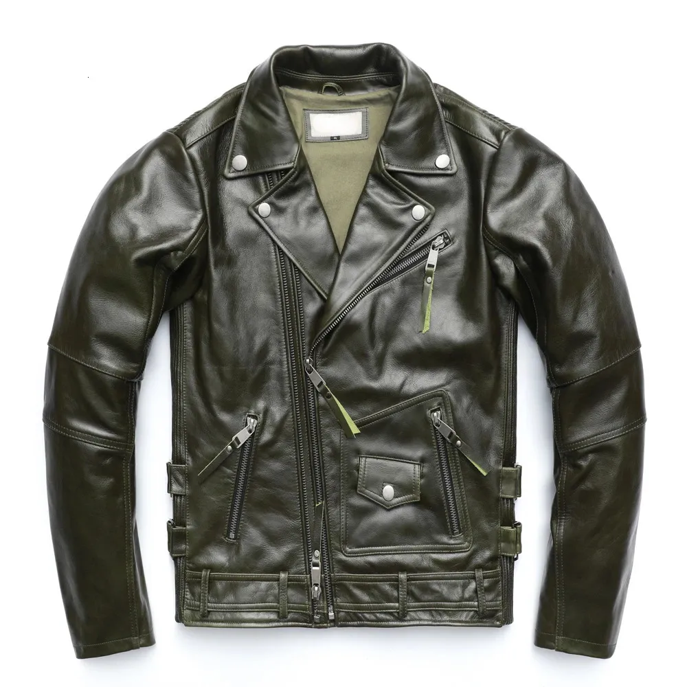 【超目玉枠】 Jacket Motorcycle Leather Faux Brown Vintage For Slim Men 絵画