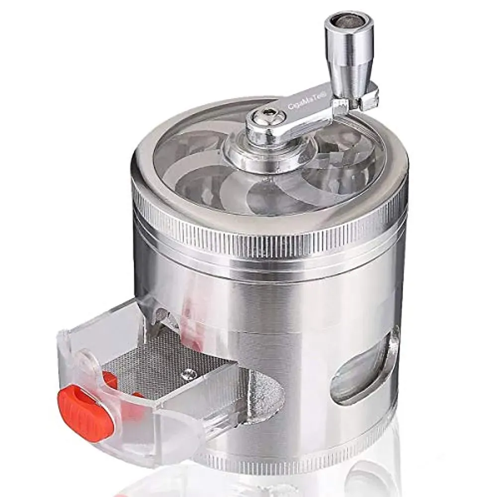 Metal Hand Cranked Smoking Tobacco Herb Grinder With Drawer Dia 63mm 4 Layers Zinc Alloy Grinder Spice Peppe Accessories