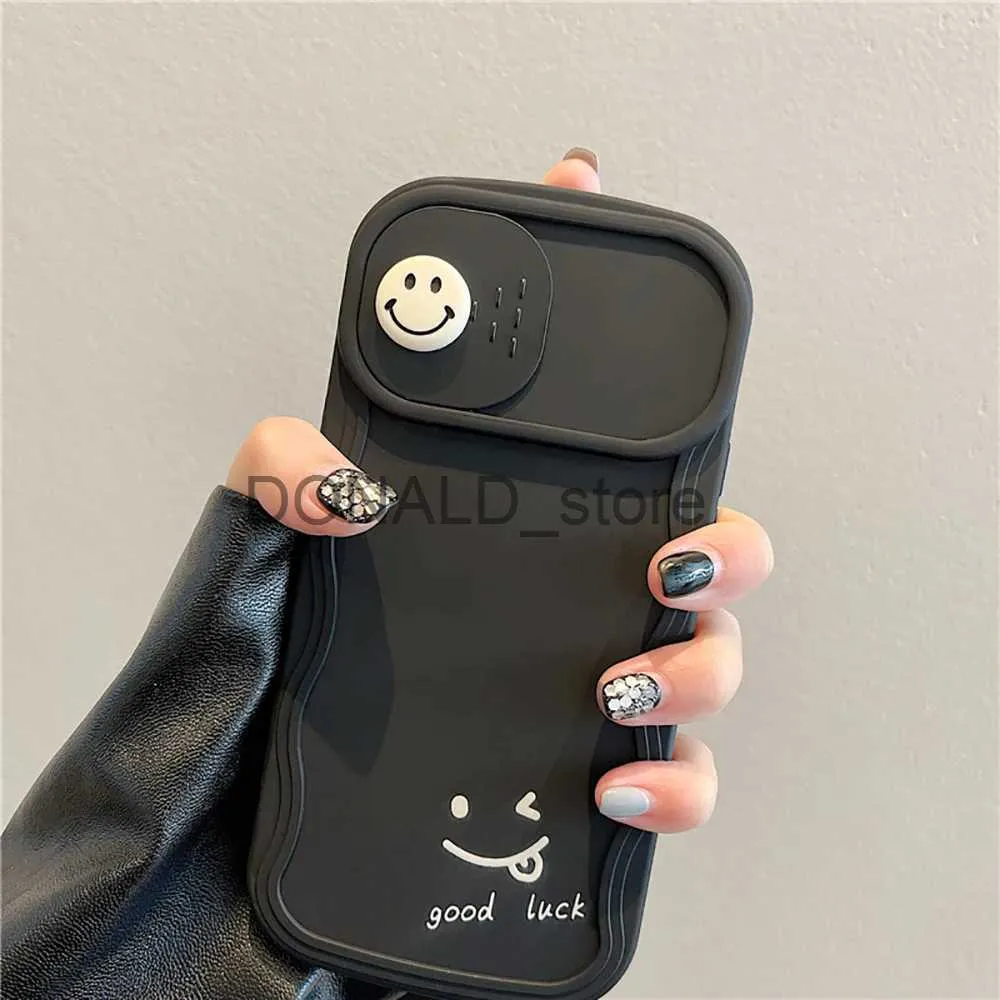 Cep Telefon Kılıfları Akşam Çantalar 3D Sevimli Gülümseme Kamera İPhone 13 için Karikatür Telefon Kılıfı Koruyucu 13 11 12 14 15 PRO Max Moda Şok geçirmez Güzel Yumuşak Arka Kapak Kılıfı J231216