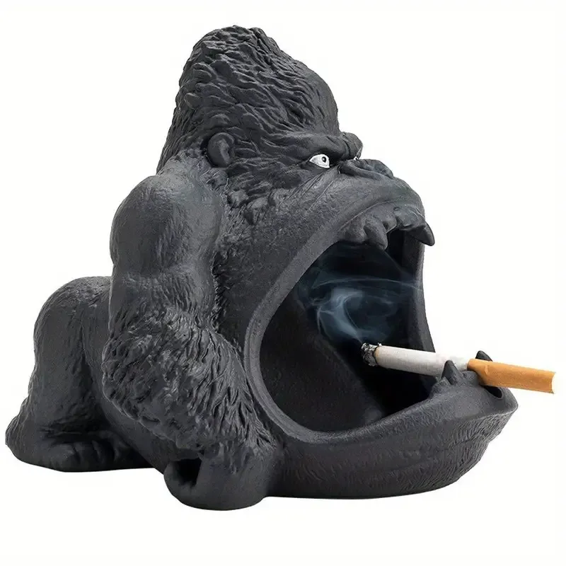 1pc, Ashtray, Cool Funny Gorilla Ceramic Ashtray, Household Decorative Astray, Ashtrays For Home, Hotel, Bar, Office, Fancy Gift For Men Women, Christmas Gifts