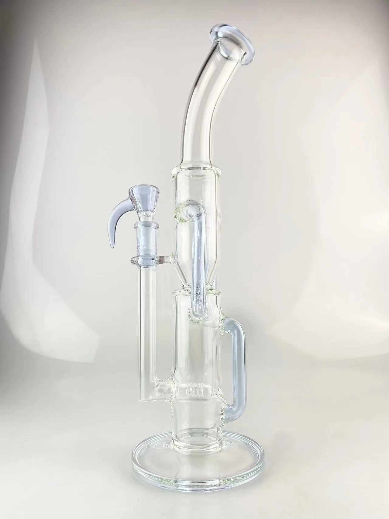 Smoking Pipes purple cfl recycler bong 16 inch 18mm joint bent neck 1 inline perc high quality