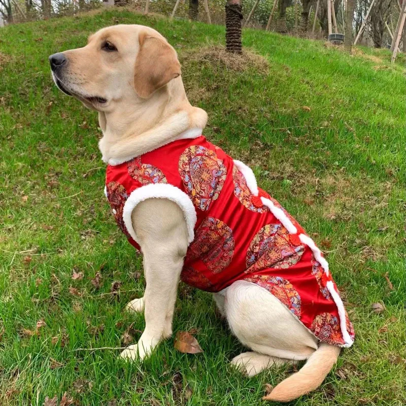 Vêtements pour chiens Vêtements pour chiens Année chinoise Vêtements pour chiens Costume Tang Petit Moyen Grand Grand Vêtements pour chiens Manteau Cheongsam Corgi Husky Costume Golden Retriever 231206