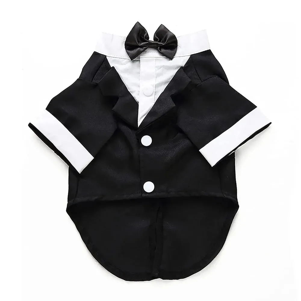 Vestuário para cães Roupas para cães Moda Pet Party Display Formal Set Tie Bow Camisa Vestido de noite de casamento Roupas de Halloween Mini Dog Cat Pet Roupas 231206