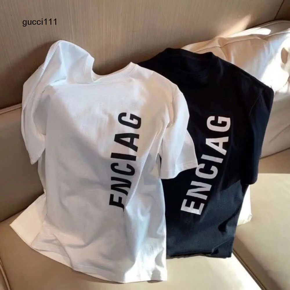 Asie balencaigalies balencigalies Designer Vêtements Marque Femmes Plus M-4XL T-shirts Blanc Été Noir Manches Courtes Imprimé Couples Casual Lâche Col Rond T1IS