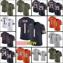 Claypool Custom Football Jersey Chase Justin Fields Walter Payton Jaquan Brisker David Montgomery Darnell Mooney Eddie Jackson Brian Mike