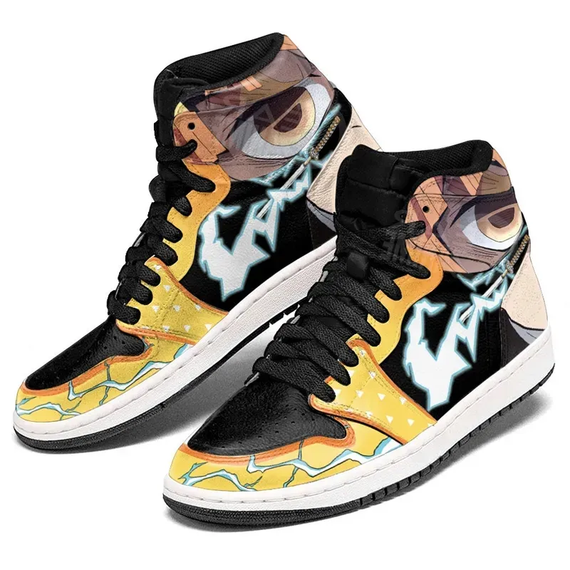 Mode Anime Casual schoenen Perfect Roronoa Zoro J1 Sneakers Italië Heren Dames Hoge tops Manga Leer Designer Custom Paar Animes Striding Athletic Shoes Box EU 36-47