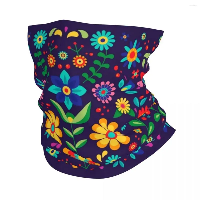 Bandanas mexikanska blommor otomi broderi mönster nacke gaiter män kvinnor vindtät vinterbandana halsduk för vandring