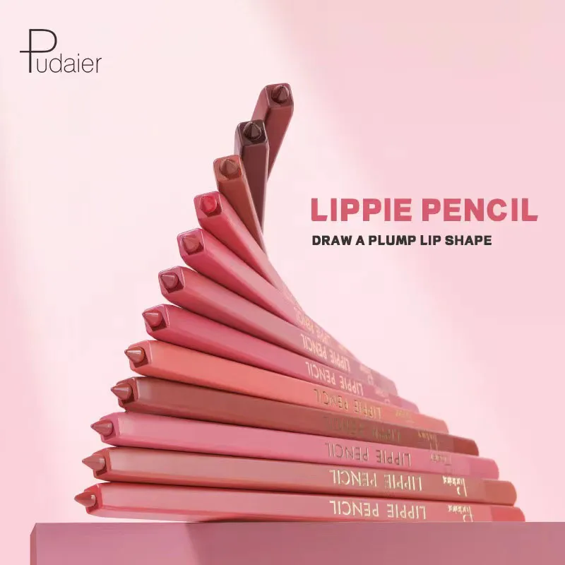 Der neueste heiße 2-in-1-Matt-Lipliner in 12 Farben Nr. Wasserdichter, langlebiger Lippenstift-Hakenstift-Lipgloss-Lippenstift-Make-up-Kosmetik