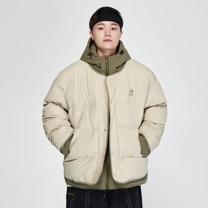 冬のメンズコットンジャケット日本のストリートファッションユーストレンディパンジャケットハンサムフード付きコットンジャケット
