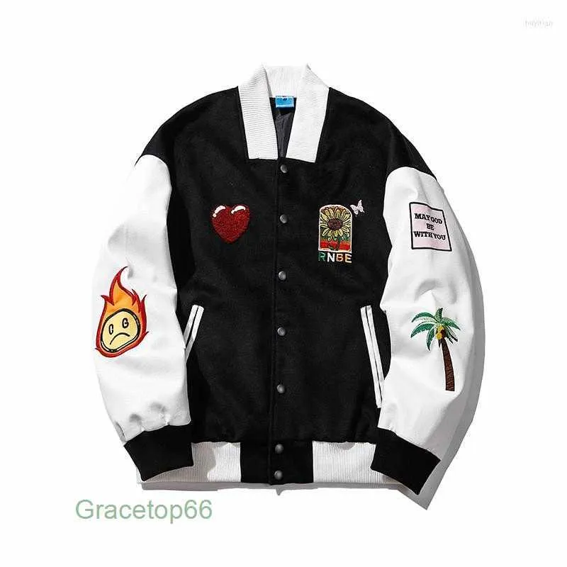 Oversized Varsity Jacket: Mens Wool Blend Letterman Coat