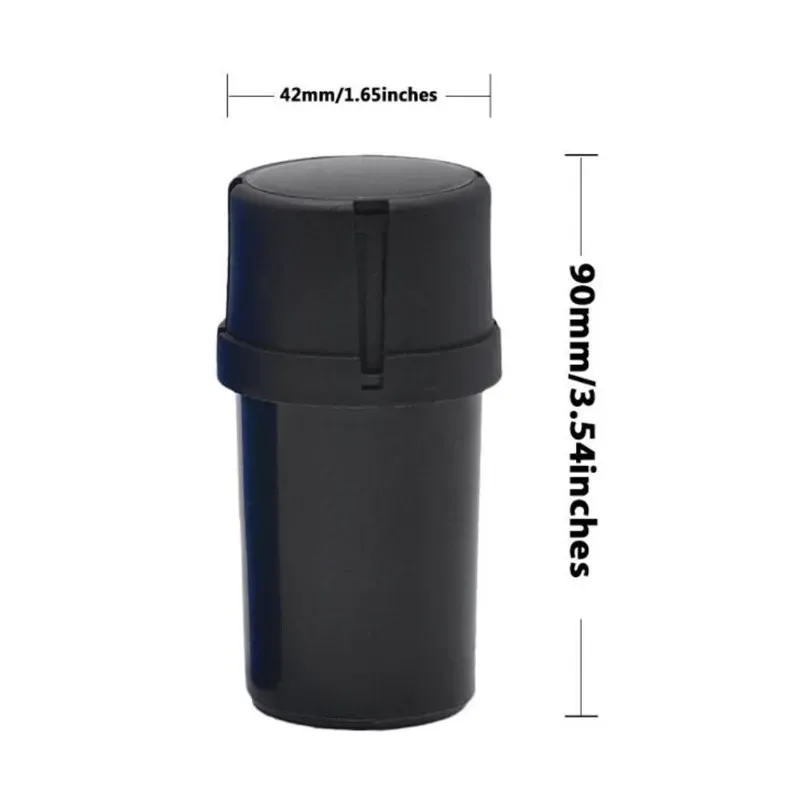 Plastic Grinder 3 Layers Tobacco Herb 40mm*90mm Storage Case 40mm with Med Container Smoking Accessories