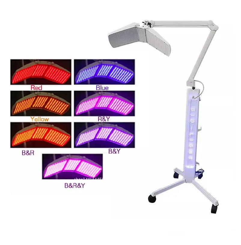 7 cores Red LED Light Light Terapy Stand Pdt Skin Skination Máquina de beleza Salão de beleza Uso