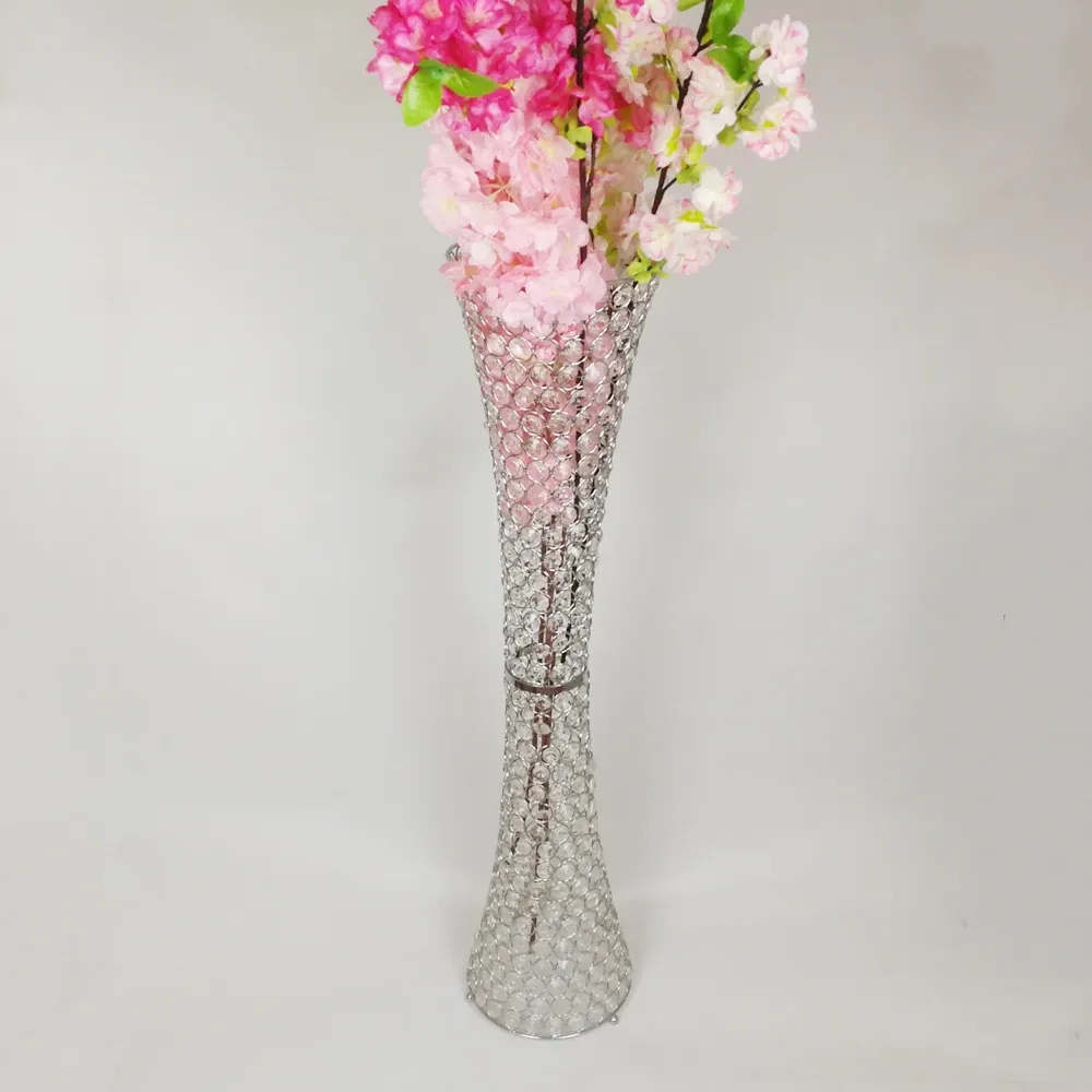 10 шт. ваза в форме трубы с кристаллами для свадебного стола, центральная часть событий, дорога, свинец, нежные вазы для цветов для украшения дома