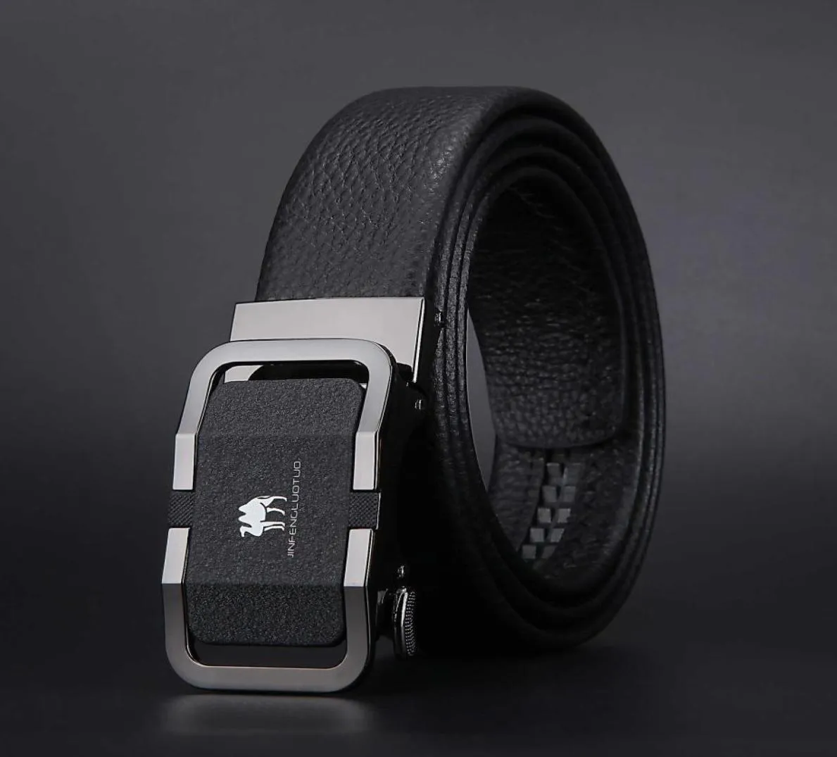 Ceinture en jean pour jeunes hommes, baril droit, boucle automatique, Business Allmatch, ceinture pour jeunes hommes 039s, mode 7557091