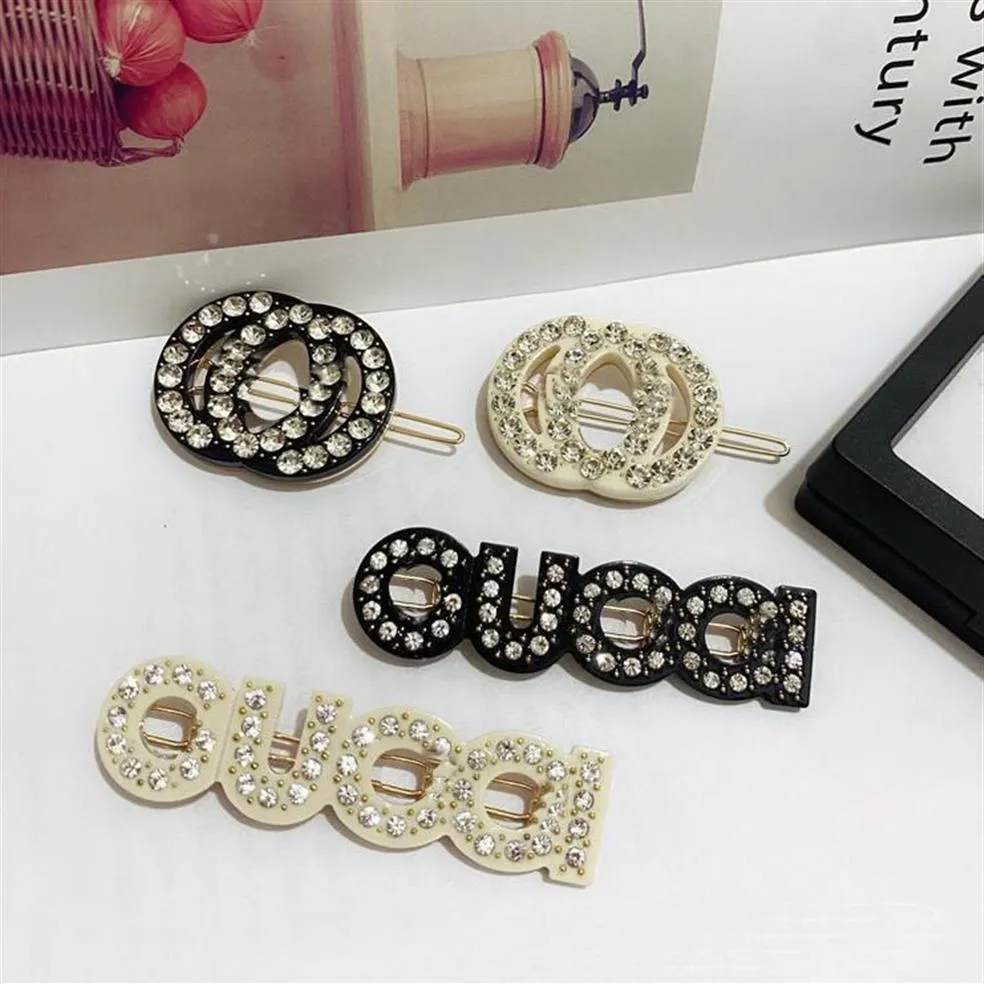 2022 NYA Fashion Crystal Letters Designer Hårklipp Barrettes Classic Girls Hair Jewelry Accessories277s