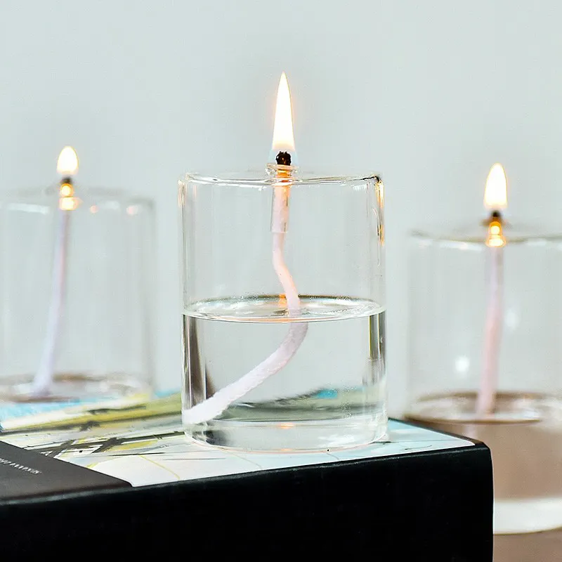 3 Lampes à Huile En Verre Vert - Taille S/M/L - Pour Bougie Ou Huile, Décoration Intérieure Style Vintage