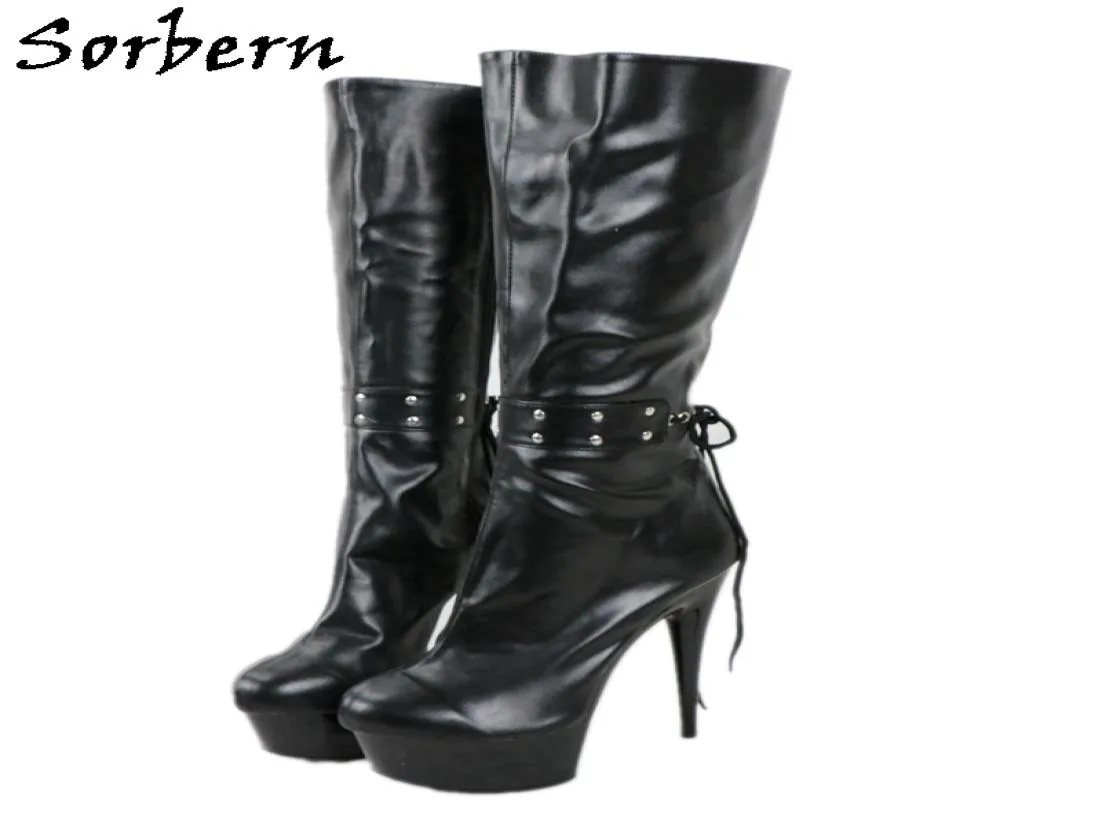Wide fit top high heel boots