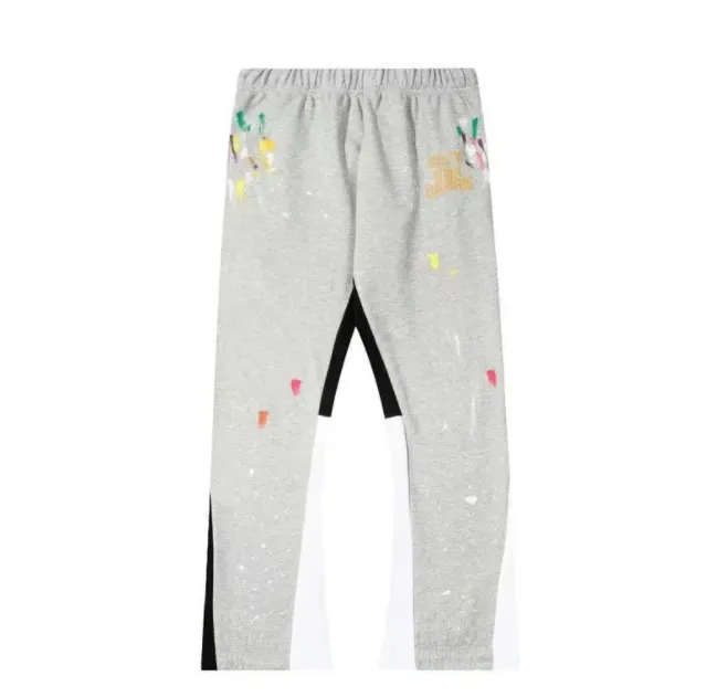 Designer Mens Depts Sweats à capuche Depts Pantalons peints à la main Splash-Ink Splicing Cordon High Street Pantalon de survêtement décontracté Micro Pantalon long court pour hommes et femmes 466