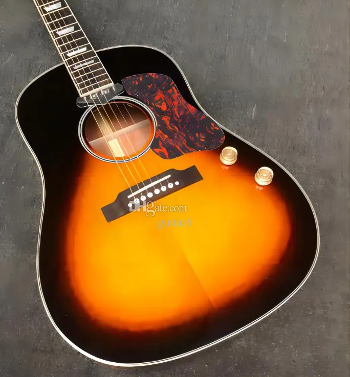 Finition Sunburst John Lennon j160e Guitare électrique Guitare acoustique Livraison gratuite e-J160 vs Passive Pickup Sound Hole Guitar j160