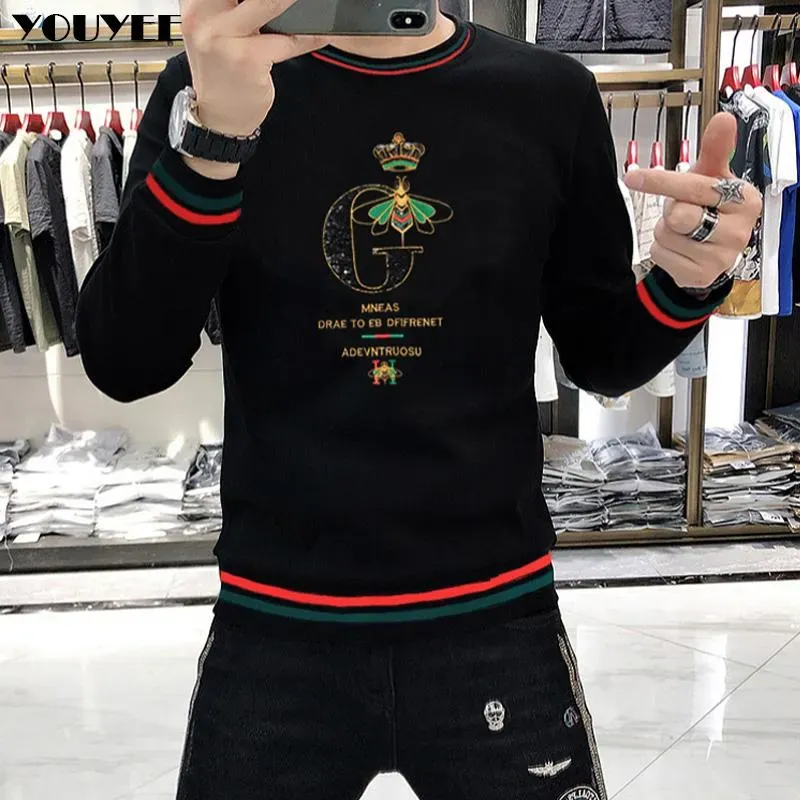 Marca Sudaderas con capucha para hombre GG Sudadera con capucha Sudaderas  Hombre Lentejuelas Bordado Manga larga Tendencia Top Heavy Craft Casual