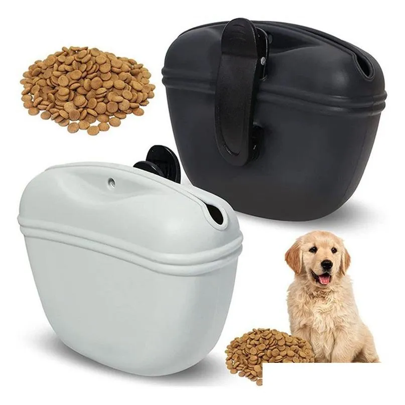 Bols pour chiens Mangeoires Sile Treat Pouch-Petit sac de dressage pour animaux de compagnie-Sac portable pour laisse avec fermeture magnétique et clip de taille Drop Delivery Ho Dhnif