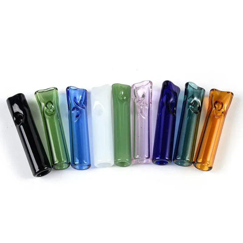 Heady Colorful Style Pyrex Glass Oil Burner Pipe Straight Tube Hand Pipes Mini Oil Dab Rigs Smoking Tobacco Pipes Accessories SW47 Nano Plating