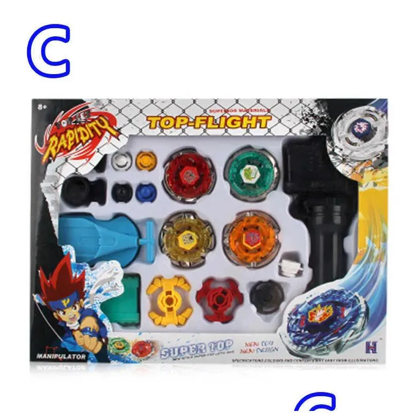 Spinning Top Beyblades Metal Fusion Toys till salu 4D Toy Set Brust med Dual Launcher Hand Child Gift 210923 Drop Delivery Gifts Novel DHKI0