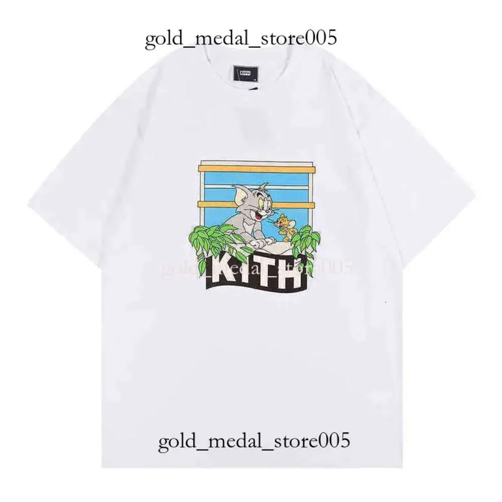 Kith T-shirt Tide High Brand Men's Tshirts Cat Mouse Printed Shortsleeved Cartoon For Men Women Tee Cotton Tshirts Brands Tshirt Fashion 215