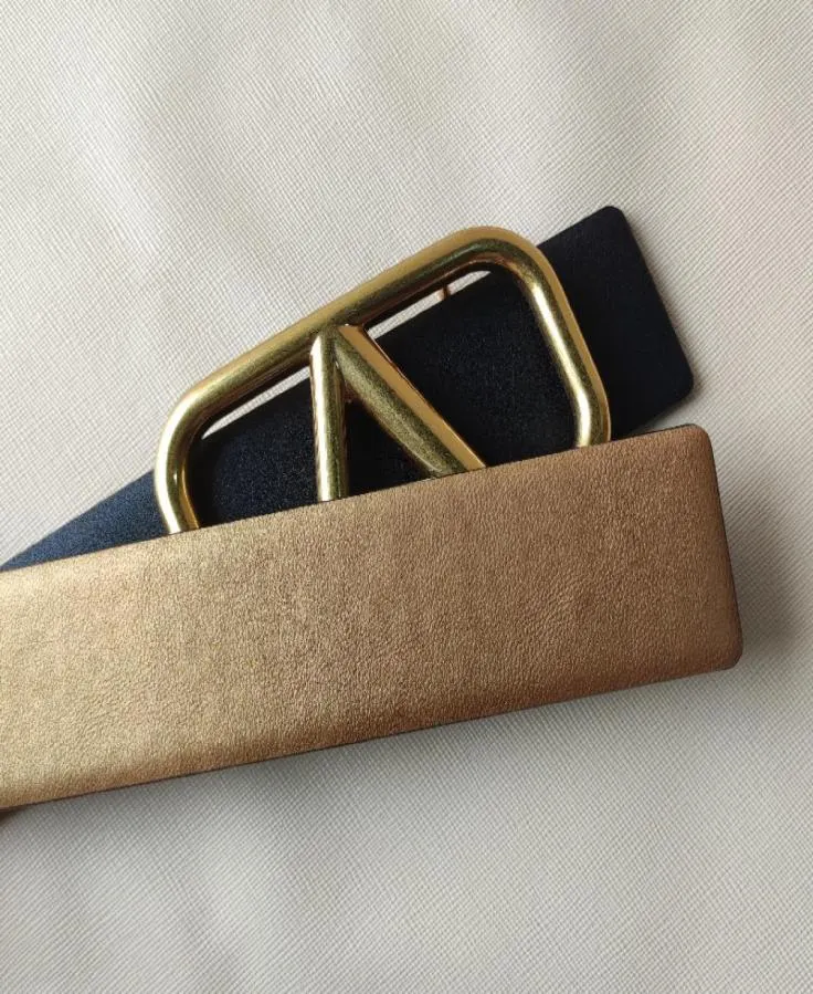 4cm Fabrika Doğrudan Lüks Corium Marka Moda Deri Kemer Mührü Moda Takı Giyim Altın Desen Düğmesi Kot Destek 3452738