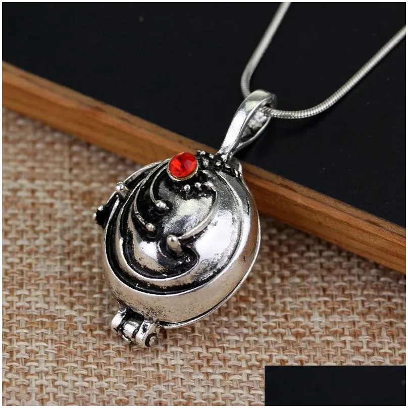 Vintage Vervain Verbena Locket Halskette fur Manner The Vampire Diaries Elena Gilbert Anhanger Zinnlegierung Schlangenkette 2024 Halloween
