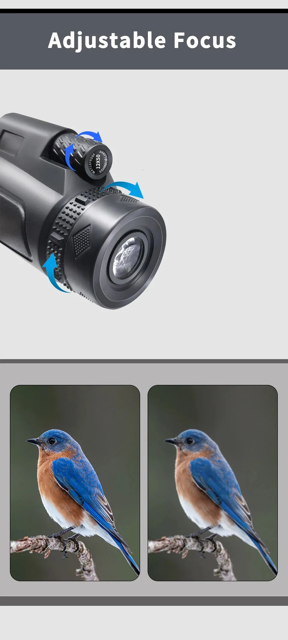 ZoomTelescope HD Monocular Long Range Hunting Camera With Tripod