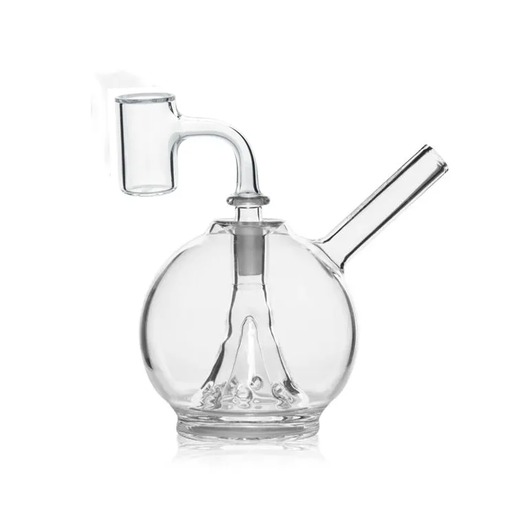 Volcano Dab Rig Mini Hookahs Quartz Banger 또는 Dot Handle Bowl 14mm 공동 크기가있는 Globe 흡연 파이프