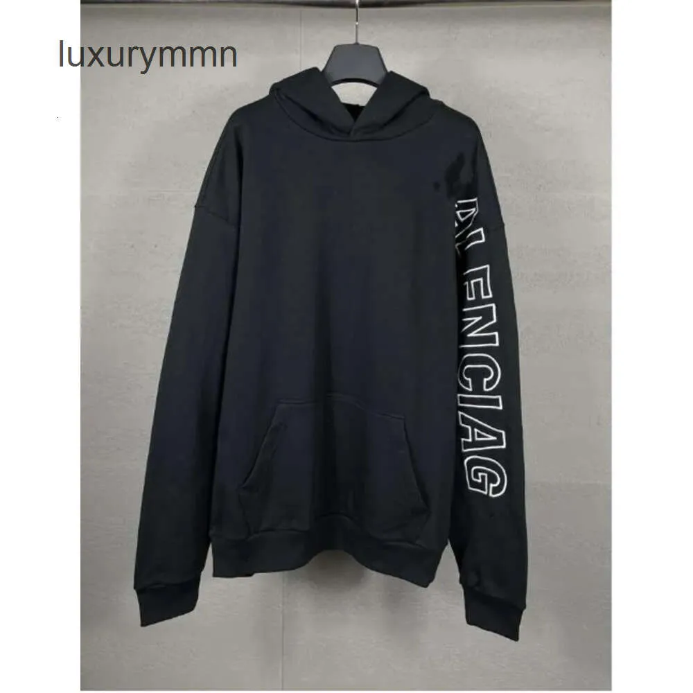 Men Sweaters Loose Hooded Balencigas Hoodies Paris Sleeved Hoodie Sweater High Version b Long Family Adhesive Tape Casual Paper Letter Printing Unisex K09O UZCJ