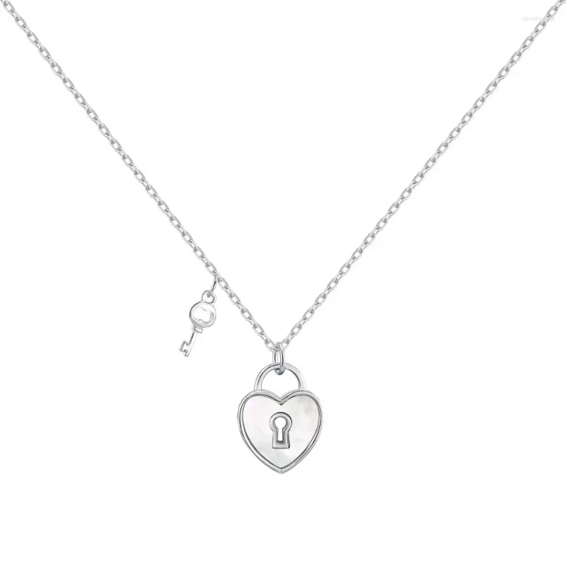 Kedjor Karlch S925 Sterling Silver Necklace Kvinnlig nyckel Lås ihålig Design Unik Fritillaria Clawbone Chain