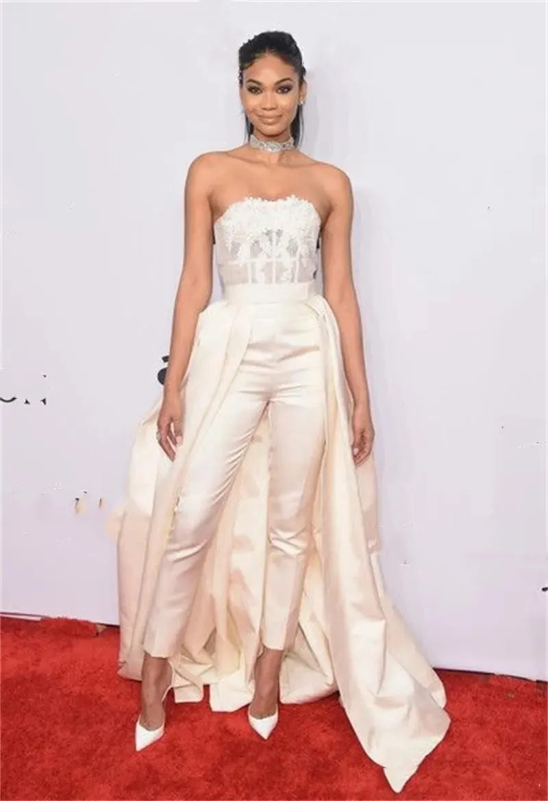 Elegantes Vestidos De Noche De Alfombra Roja Con Falda Extraíble