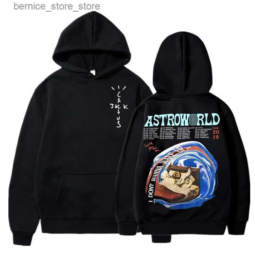 Mens Hoodies Sweatshirts Cactus Jack Hip Hop Rapper Hoodie Streetwear Astroworld Hooded Sweatshirt Premium Print Tops Men Women Cotton Harajuku Hoodies Q231206